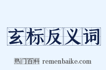 玄标反义词是什么意思的图片